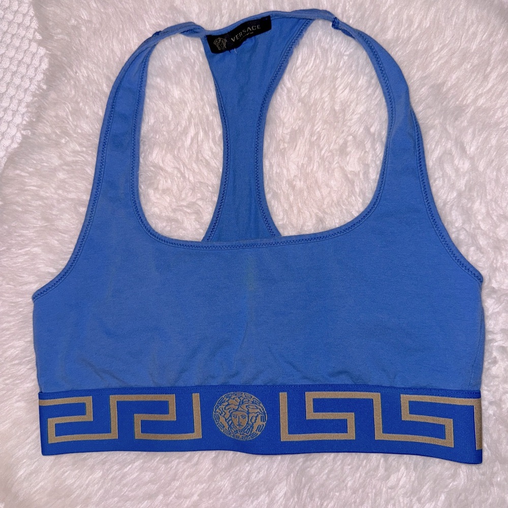 Versace Blue and Gold Sports Bra